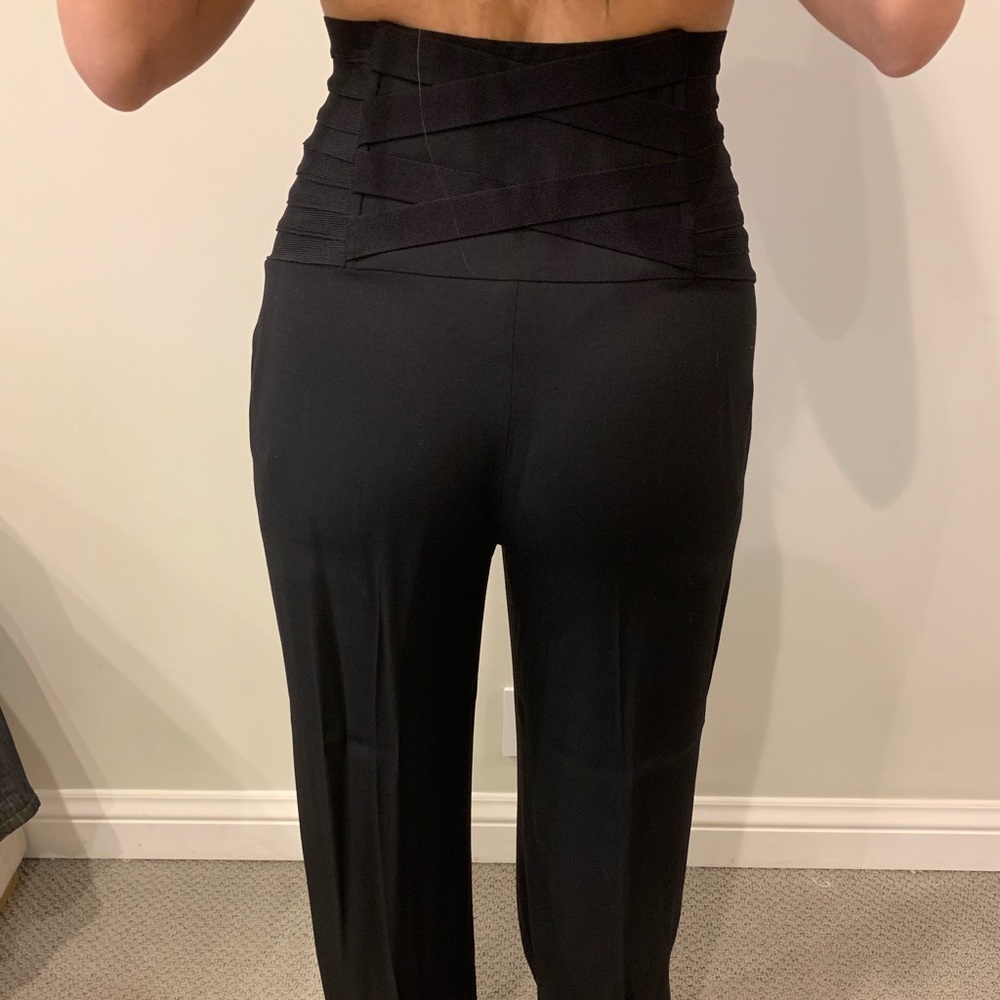 Herve Leger Black High-Waisted Trousers